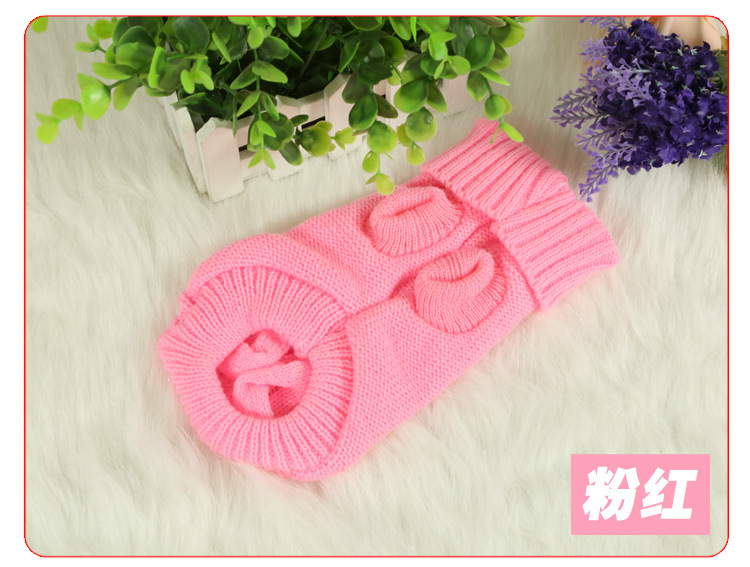 Thicken Autumn and Winter Pet Dog Sweater Warm Three-dimensional Twisted Rope Kitten Puppy Sweater Teddy Bear 