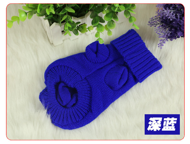 Thicken Autumn and Winter Pet Dog Sweater Warm Three-dimensional Twisted Rope Kitten Puppy Sweater Teddy Bear 