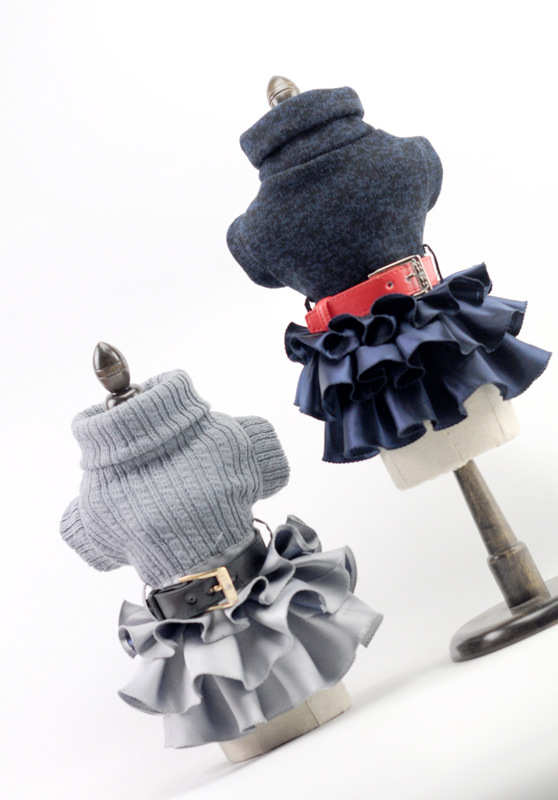 Pahnli Pet Manufacturer Dog Skirt Dress Sweater Autumn and Winter Pet Supplies Set
