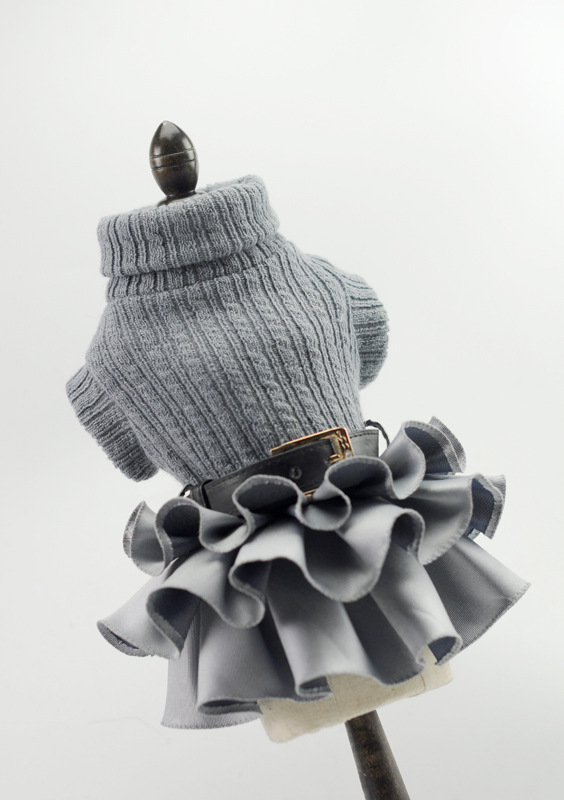 Pahnli Pet Manufacturer Dog Skirt Dress Sweater Autumn and Winter Pet Supplies Set