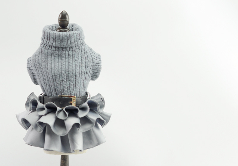Pahnli Pet Manufacturer Dog Skirt Dress Sweater Autumn and Winter Pet Supplies Set