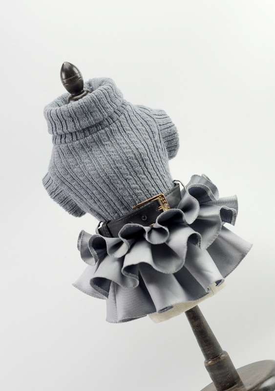 Pahnli Pet Manufacturer Dog Skirt Dress Sweater Autumn and Winter Pet Supplies Set