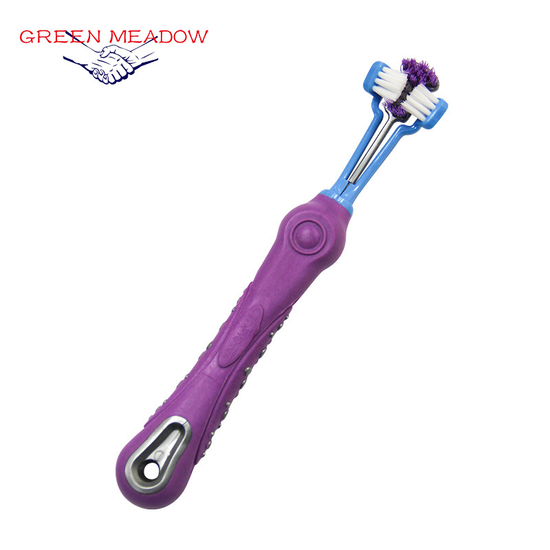 Pet Supplies Pet Toothbrush Three Toothbrush Multi-Angle Cleaning Large Dogs Supplies Toothbrush Dog Toothbrush