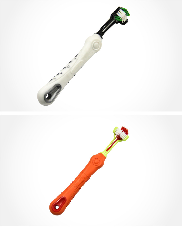 Pet Supplies Pet Toothbrush Three Toothbrush Multi-Angle Cleaning Large Dogs Supplies Toothbrush Dog Toothbrush