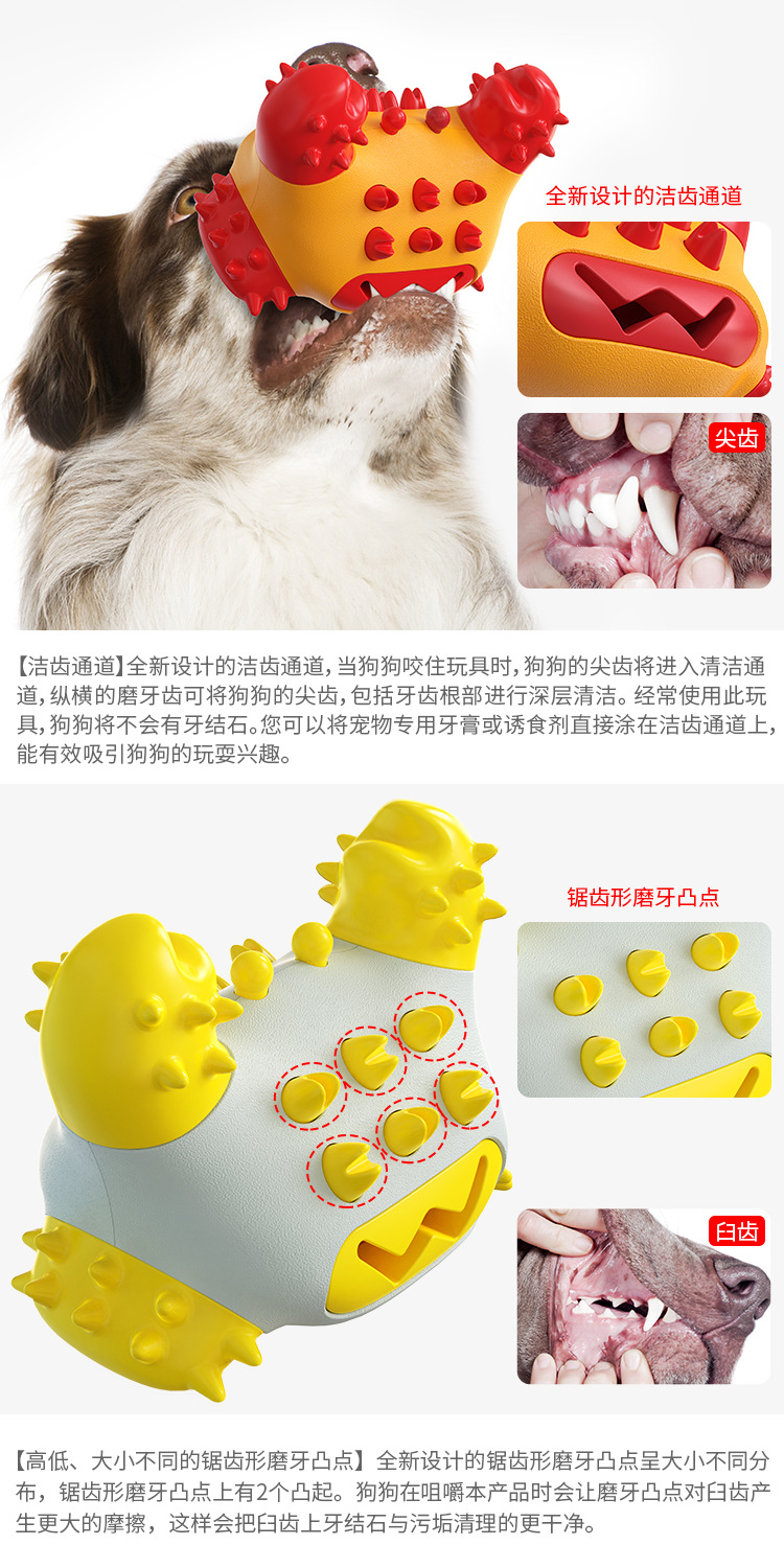 Pet Supplies Factory Home New Hot Amazon Cross-Border Dog Toy Toothbrush Dog Frisbee Molar Rod Food Dropping Ball