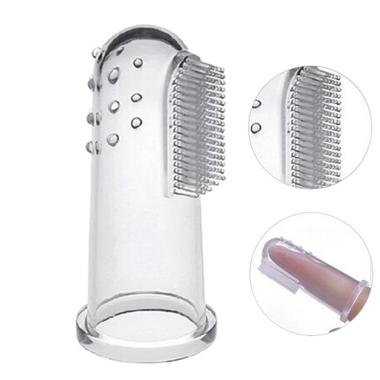 Baby Finger Toothbrush Case Newborn Soft Fur Baby Pet Toothbrush Silicone Tongue Coating Cleaning Brush Finger Suit