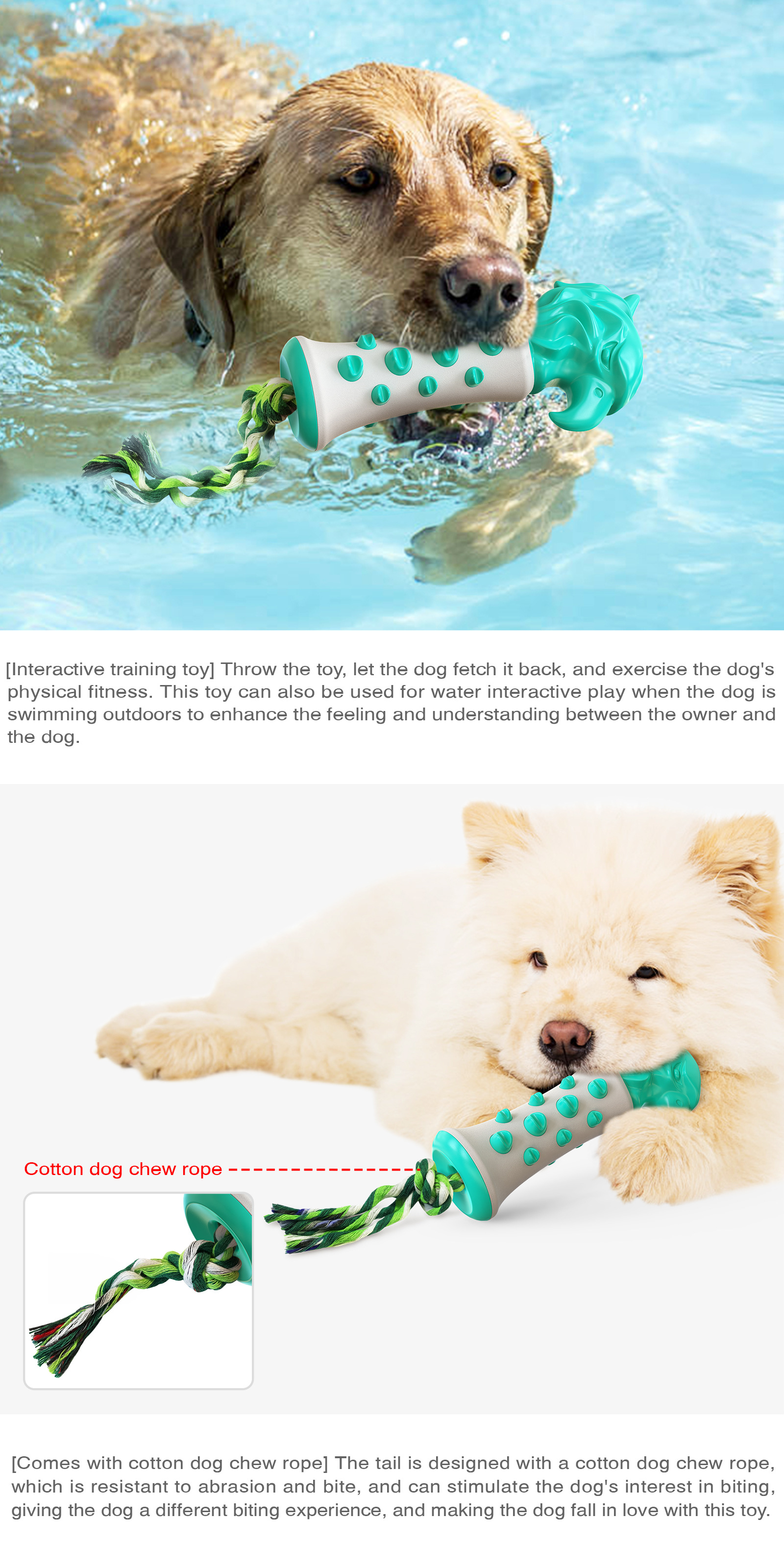 Pet Supplies Factory New Popular Amazon Dog Toy Truncheon Molar Rod Bite-Resistant Tooth Cleaning Dog Toothbrush