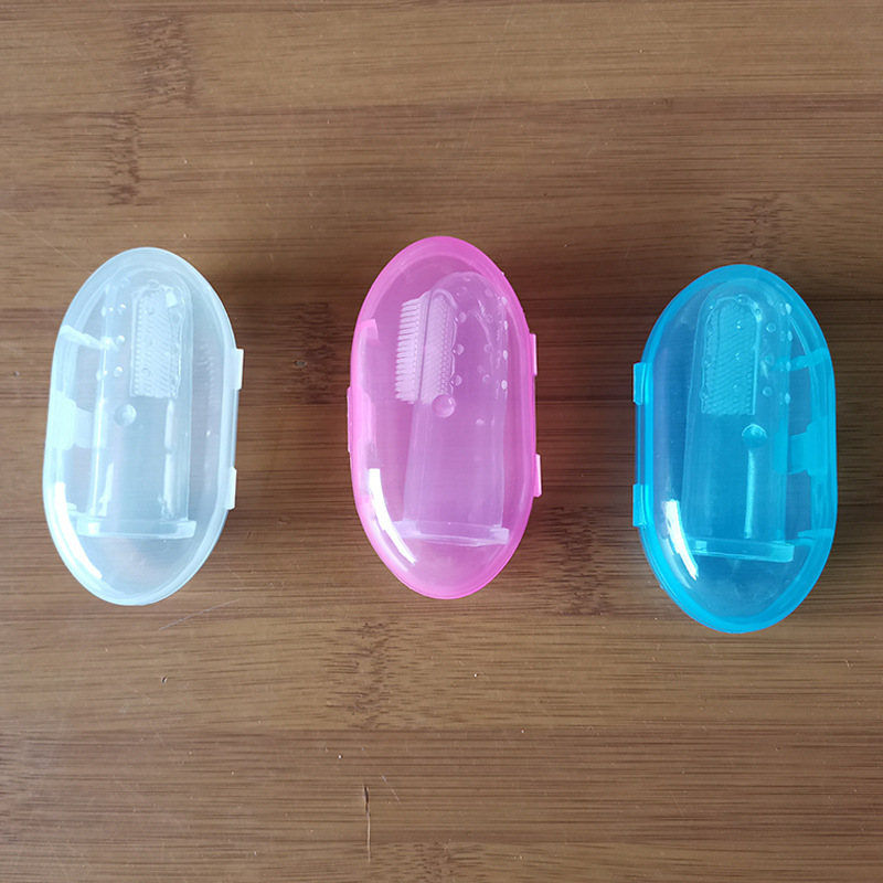 Baby Finger Toothbrush Case Newborn Soft Fur Baby Pet Toothbrush Silicone Tongue Coating Cleaning Brush Finger Suit