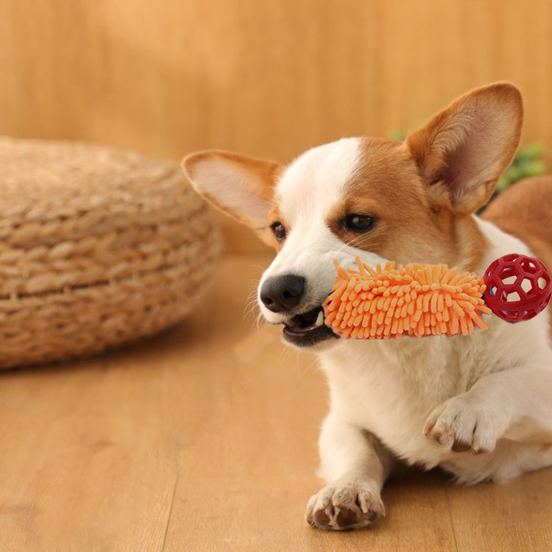 New Plush Dog Mop Biting Toy Vocalization Bite-Resistant Molar Pet Toy Supplies Dog Chew Toy
