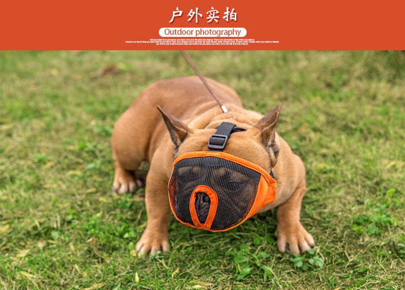 Manufacturer direct sale high quality bulldog eye mask short nasal cavity dog mask dog anti - bite anti - barking muzzle
