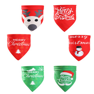 Cross-Border Amazon Christmas Pet's Saliva Towel Pure Cotton Triangle Scarf Dog Scarf Cat Scarf Jewelry Cross-Border Amazon Christmas Pet's Saliva Towel Pure Cotton Triangle Scarf Dog Scarf Cat Scarf Jewelry