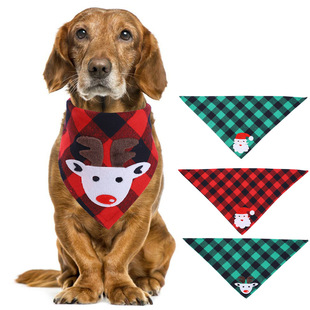 Cross-Border Amazon Christmas Pet's Saliva Towel Pure Cotton Triangle Scarf Dog Scarf Cat Scarf Jewelry Cross-Border Amazon Christmas Pet's Saliva Towel Pure Cotton Triangle Scarf Dog Scarf Cat Scarf Jewelry