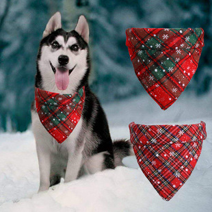 Cross-Border Amazon Christmas Pet's Saliva Towel Pure Cotton Triangle Scarf Dog Scarf Cat Scarf Jewelry Cross-Border Amazon Christmas Pet's Saliva Towel Pure Cotton Triangle Scarf Dog Scarf Cat Scarf Jewelry