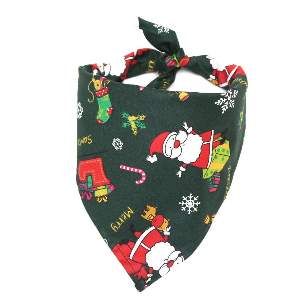 Cross-Border Amazon Christmas Pet's Saliva Towel Pure Cotton Triangle Scarf Dog Scarf Cat Scarf Jewelry Cross-Border Amazon Christmas Pet's Saliva Towel Pure Cotton Triangle Scarf Dog Scarf Cat Scarf Jewelry