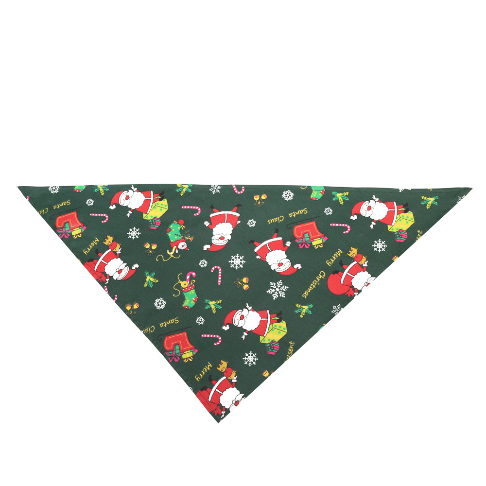 Cross-Border Amazon Christmas Pet's Saliva Towel Pure Cotton Triangle Scarf Dog Scarf Cat Scarf Jewelry Cross-Border Amazon Christmas Pet's Saliva Towel Pure Cotton Triangle Scarf Dog Scarf Cat Scarf Jewelry