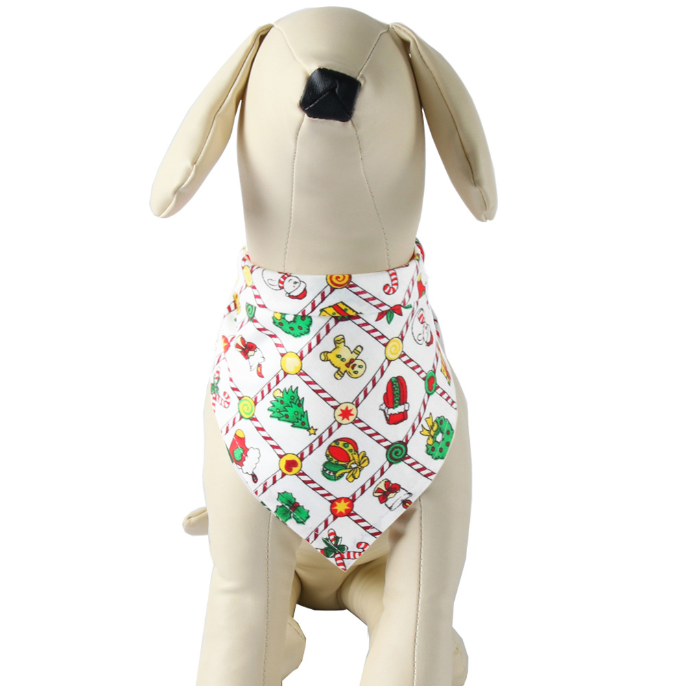 Cross-Border Amazon Christmas Pet's Saliva Towel Pure Cotton Triangle Scarf Dog Scarf Cat Scarf Jewelry Cross-Border Amazon Christmas Pet's Saliva Towel Pure Cotton Triangle Scarf Dog Scarf Cat Scarf Jewelry
