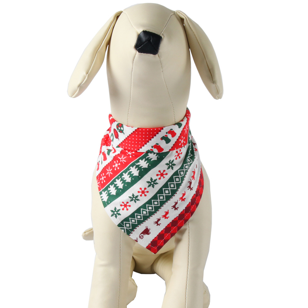 Cross-Border Amazon Christmas Pet's Saliva Towel Pure Cotton Triangle Scarf Dog Scarf Cat Scarf Jewelry Cross-Border Amazon Christmas Pet's Saliva Towel Pure Cotton Triangle Scarf Dog Scarf Cat Scarf Jewelry