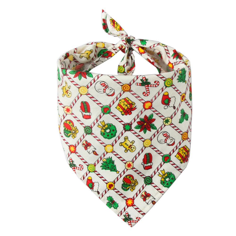 Cross-Border Amazon Christmas Pet's Saliva Towel Pure Cotton Triangle Scarf Dog Scarf Cat Scarf Jewelry Cross-Border Amazon Christmas Pet's Saliva Towel Pure Cotton Triangle Scarf Dog Scarf Cat Scarf Jewelry