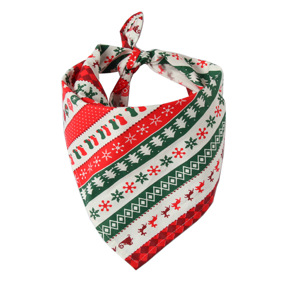 Cross-Border Amazon Christmas Pet's Saliva Towel Pure Cotton Triangle Scarf Dog Scarf Cat Scarf Jewelry Cross-Border Amazon Christmas Pet's Saliva Towel Pure Cotton Triangle Scarf Dog Scarf Cat Scarf Jewelry