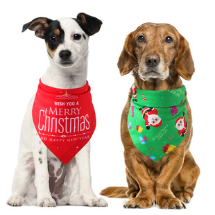 Cross-Border Amazon Christmas Pet's Saliva Towel Cotton Triangular Binder Dog Scarf Cat Scarf Ornament Cross-Border Amazon Christmas Pet's Saliva Towel Cotton Triangular Binder Dog Scarf Cat Scarf Ornament