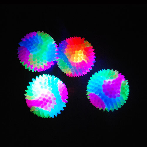 Small Dog Teddy Flash Dog Toy Ball TPR Three-Color Solid Elastic Ball Dog Training Catch Throwing Ball