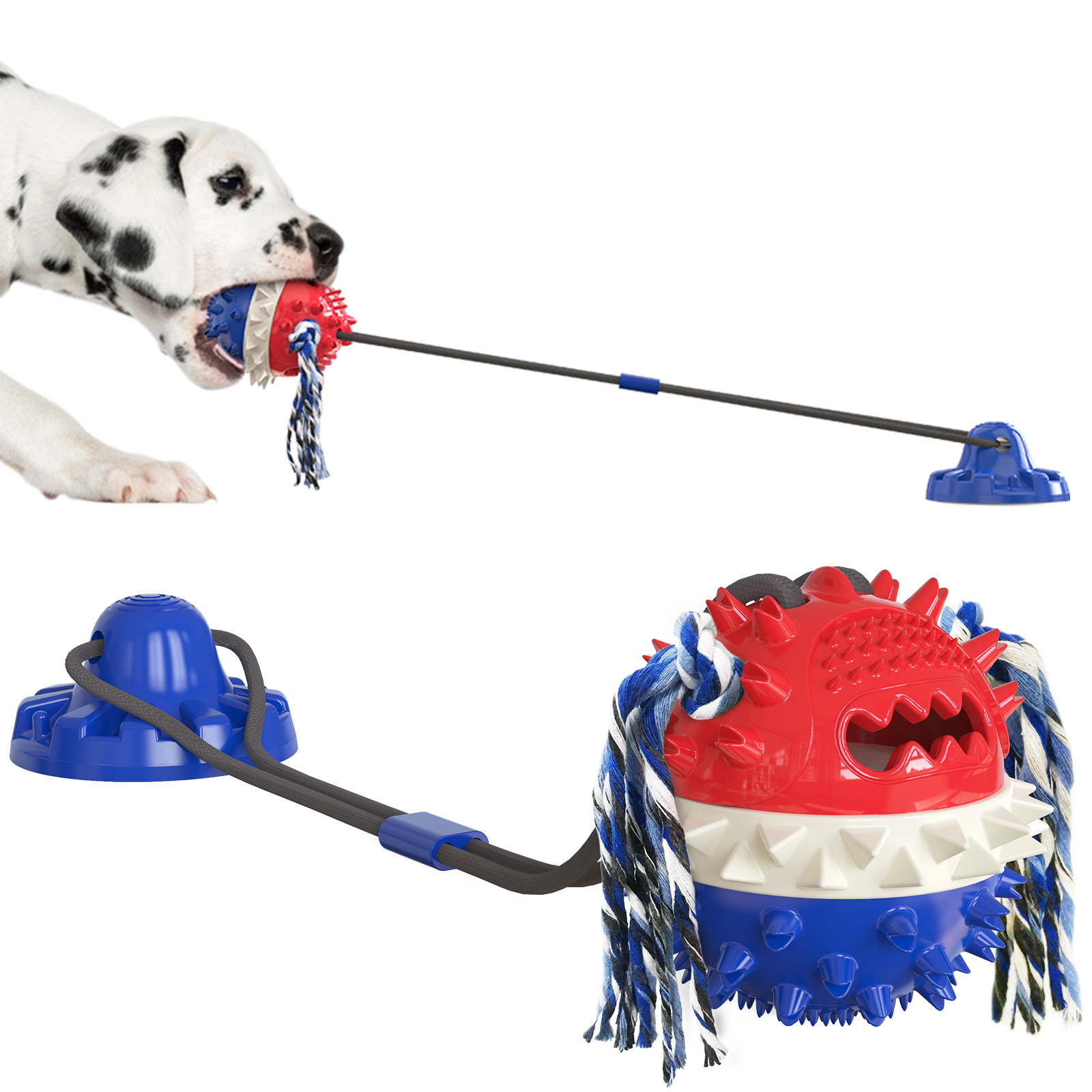 Pet Supplies Factory New Hot Amazon Sucker Sound Dog Bite Molar Training Dog Toy Food Dropping Ball