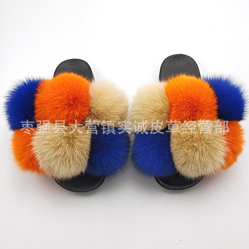 New Foreign Trade Fur Ball PVC Sandals Modern and TrendyWomen Wear Fox Raccoon Dog Fur Children Slipper CrossBorder New Foreign Trade Fur Ball PVC Sandals Modern and TrendyWomen Wear Fox Raccoon Dog Fur Children Slipper CrossBorder