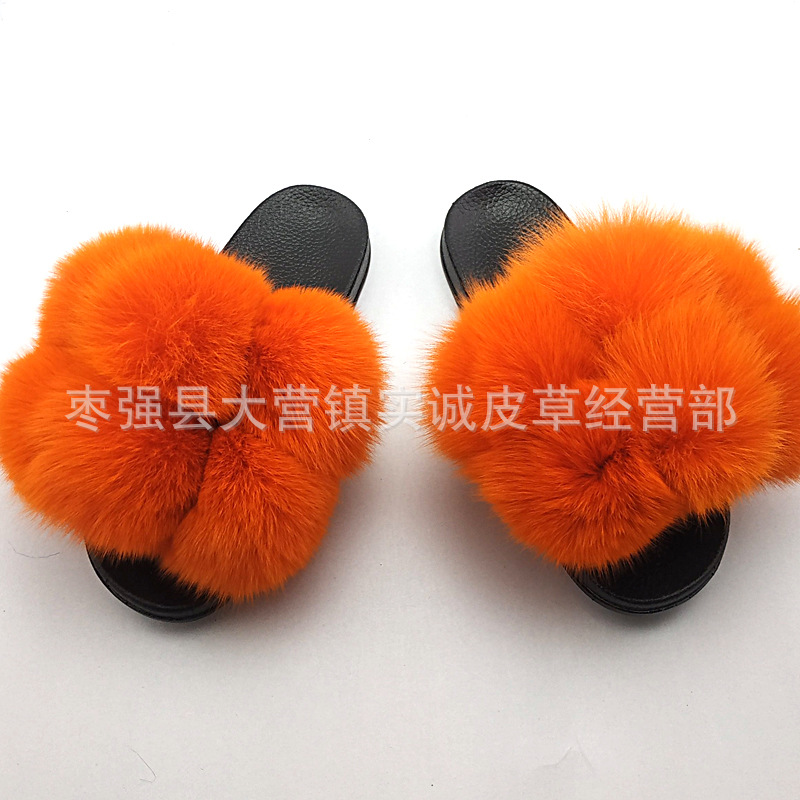 New Foreign Trade Fur Ball PVC Sandals Modern and TrendyWomen Wear Fox Raccoon Dog Fur Children Slipper CrossBorder New Foreign Trade Fur Ball PVC Sandals Modern and TrendyWomen Wear Fox Raccoon Dog Fur Children Slipper CrossBorder