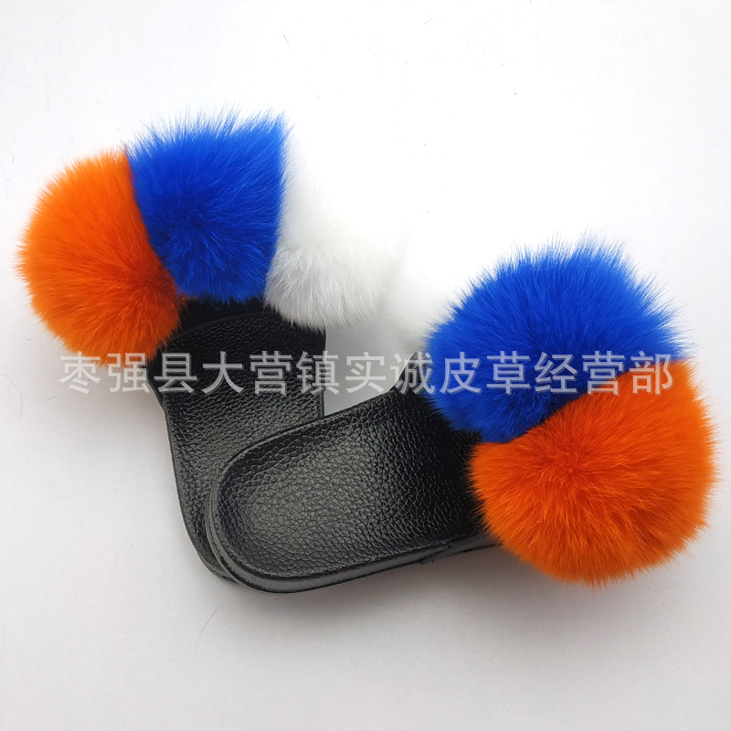 New Foreign Trade Fur Ball PVC Sandals Modern and TrendyWomen Wear Fox Raccoon Dog Fur Children Slipper CrossBorder New Foreign Trade Fur Ball PVC Sandals Modern and TrendyWomen Wear Fox Raccoon Dog Fur Children Slipper CrossBorder