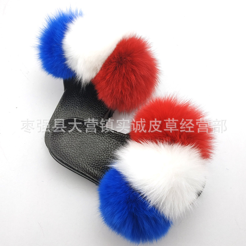 New Foreign Trade Fur Ball PVC Sandals Modern and TrendyWomen Wear Fox Raccoon Dog Fur Children Slipper CrossBorder New Foreign Trade Fur Ball PVC Sandals Modern and TrendyWomen Wear Fox Raccoon Dog Fur Children Slipper CrossBorder
