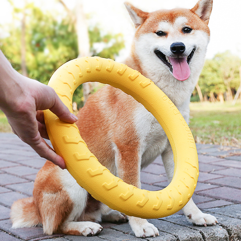 One Piece Dropshipping Pet Dog EVA Training Frisbee Dog Training Pull Ring Bite-Resistant Molar Pet Ball Floating Water Toy