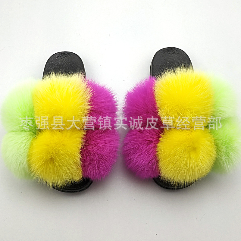 New Foreign Trade Fur Ball PVC Sandals Modern and TrendyWomen Wear Fox Raccoon Dog Fur Children Slipper CrossBorder New Foreign Trade Fur Ball PVC Sandals Modern and TrendyWomen Wear Fox Raccoon Dog Fur Children Slipper CrossBorder