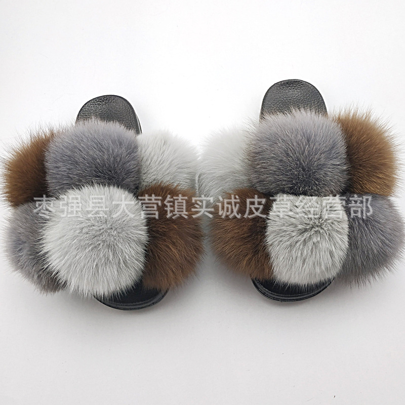 New Foreign Trade Fur Ball PVC Sandals Modern and TrendyWomen Wear Fox Raccoon Dog Fur Children Slipper CrossBorder New Foreign Trade Fur Ball PVC Sandals Modern and TrendyWomen Wear Fox Raccoon Dog Fur Children Slipper CrossBorder