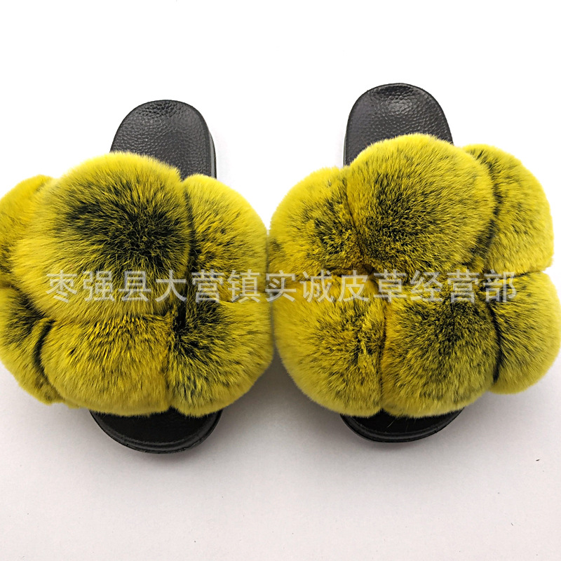 New Foreign Trade Fur Ball PVC Sandals Modern and TrendyWomen Wear Fox Raccoon Dog Fur Children Slipper CrossBorder New Foreign Trade Fur Ball PVC Sandals Modern and TrendyWomen Wear Fox Raccoon Dog Fur Children Slipper CrossBorder