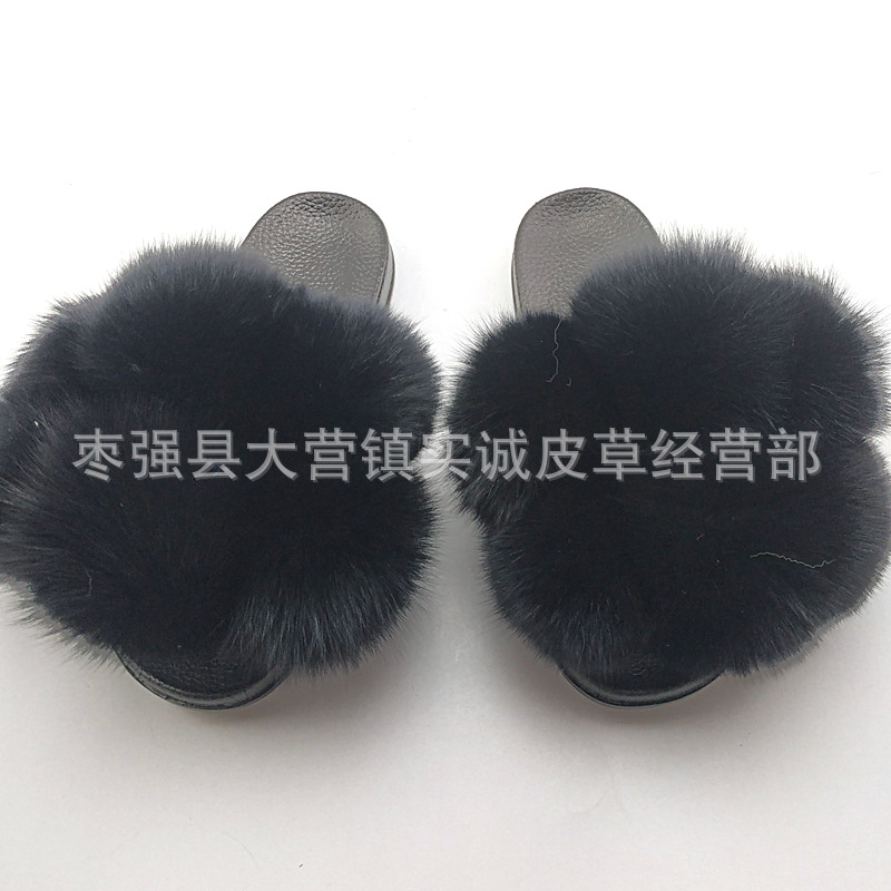 New Foreign Trade Fur Ball PVC Sandals Modern and TrendyWomen Wear Fox Raccoon Dog Fur Children Slipper CrossBorder New Foreign Trade Fur Ball PVC Sandals Modern and TrendyWomen Wear Fox Raccoon Dog Fur Children Slipper CrossBorder