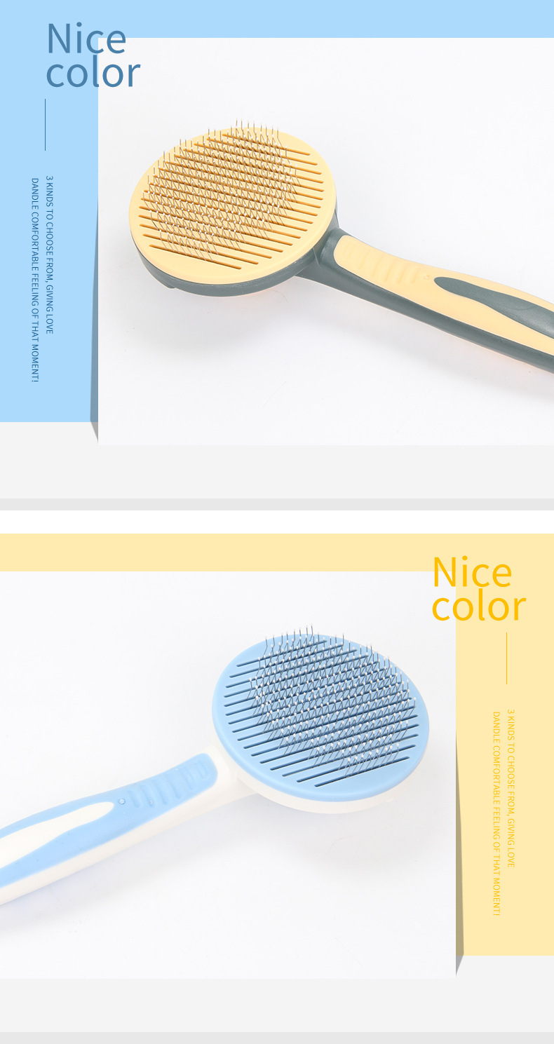 New Product Recommended Pet Automatic Return Hair Comb One-Click Hair Removal Dog Comb Non-Slip Handle Stainless-Steel Needle Cat Brush New Product Recommended Pet Automatic Return Hair Comb One-Click Hair Removal Dog Comb Non-Slip Handle Stainless-Steel Needle Cat Brush