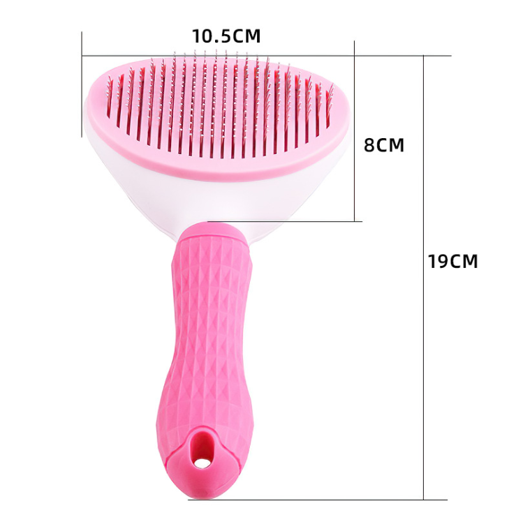 Dog Hair Brush Stainless Steel Hair Removal Self-Cleaning Pet Comb