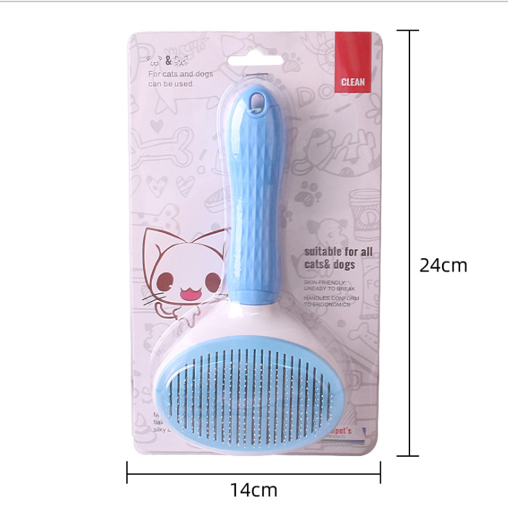 Dog Hair Brush Stainless Steel Hair Removal Self-Cleaning Pet Comb Dog Hair Brush Stainless Steel Hair Removal Self-Cleaning Pet Comb