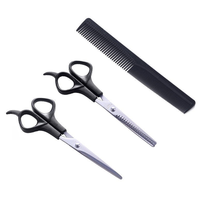 Hair Clipper Thinning Scissors Straight Snips Hairdressing Scissors Hairdressing Scissors Three-Piece Set Pet Nail Clippers File Bang Clip