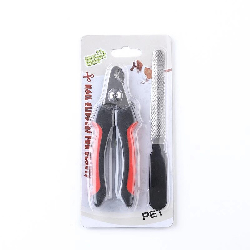 Factory Direct Sales Pet Nail Clipper Set File Two-Piece Set Cat and Dog Universal Stainless Steel Cat and Dog Nail Scissors