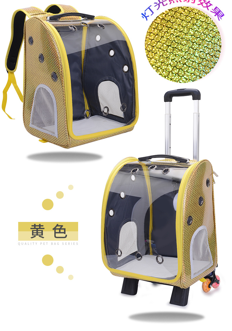 Cross-Border Special for New Pet Trolley Bag Outdoor Portable Dog Bag Transparent Pet Cat Bag Large Capacity Pet Backpack Cross-Border Special for New Pet Trolley Bag Outdoor Portable Dog Bag Transparent Pet Cat Bag Large Capacity Pet Backpack