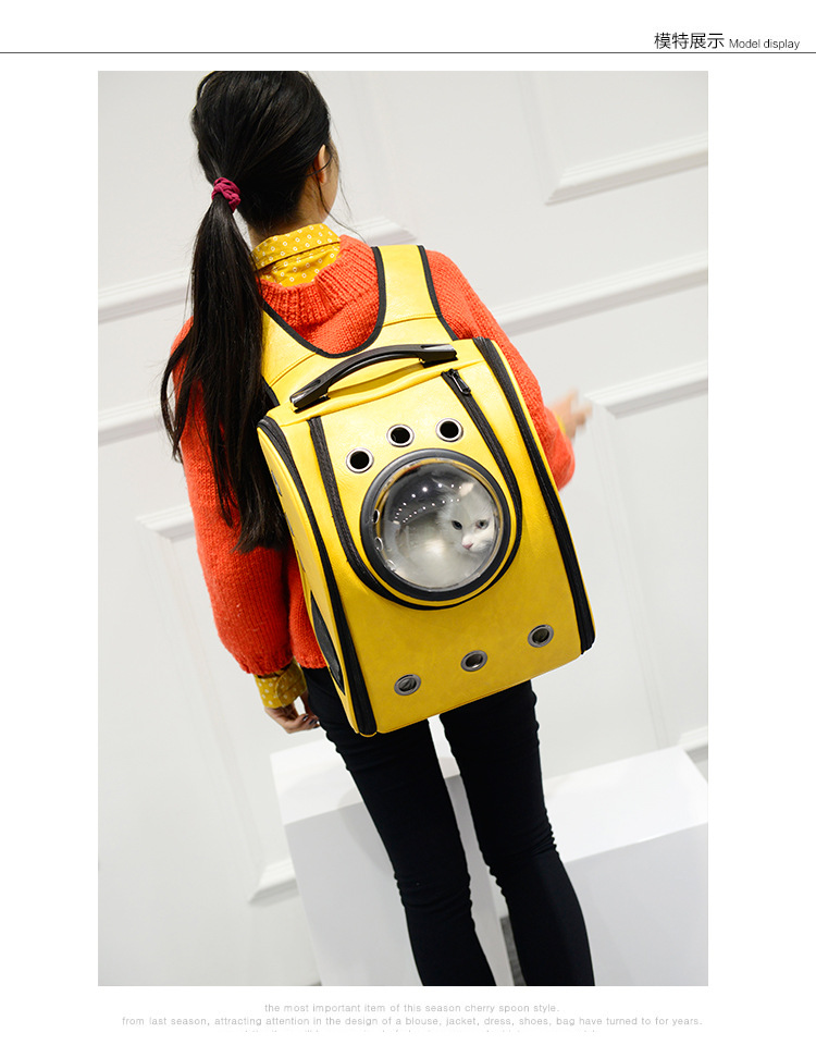 Cross-Border Pure Color Pu Pet Backpack for Outing Portable Pet Bag Cat Bag Pet Dog Backpack Pet Supplies Cross-Border Pure Color Pu Pet Backpack for Outing Portable Pet Bag Cat Bag Pet Dog Backpack Pet Supplies