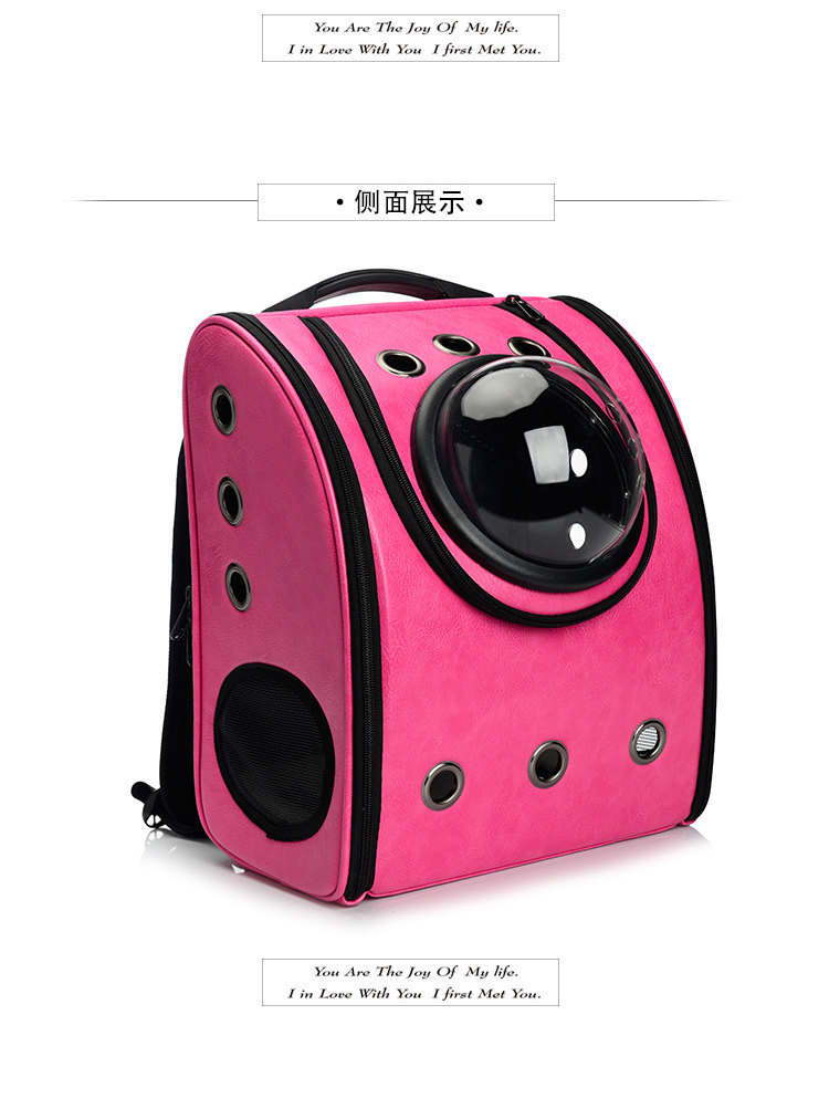 Cross-Border Pure Color Pu Pet Backpack for Outing Portable Pet Bag Cat Bag Pet Dog Backpack Pet Supplies Cross-Border Pure Color Pu Pet Backpack for Outing Portable Pet Bag Cat Bag Pet Dog Backpack Pet Supplies