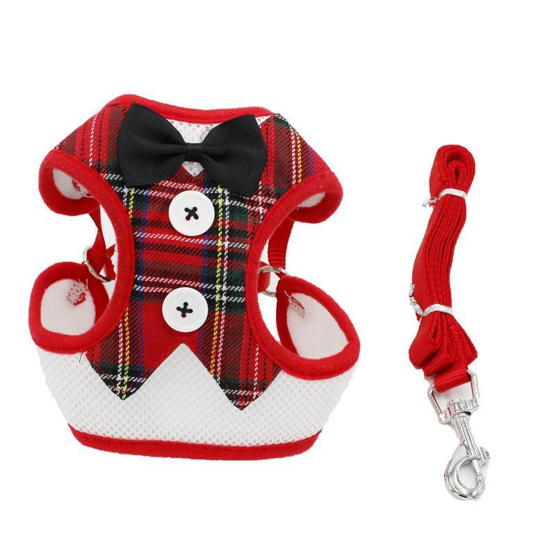 New Dog Hand Holding Rope Pet Bow Dress Mesh Chest Back Suit Bichon Dog Vest Supplies New Dog Hand Holding Rope Pet Bow Dress Mesh Chest Back Suit Bichon Dog Vest Supplies