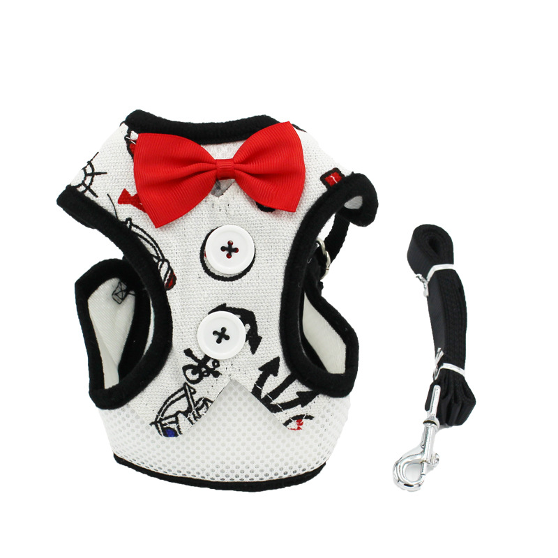 New Dog Hand Holding Rope Pet Bow Dress Mesh Chest Back Suit Bichon Dog Vest Supplies New Dog Hand Holding Rope Pet Bow Dress Mesh Chest Back Suit Bichon Dog Vest Supplies