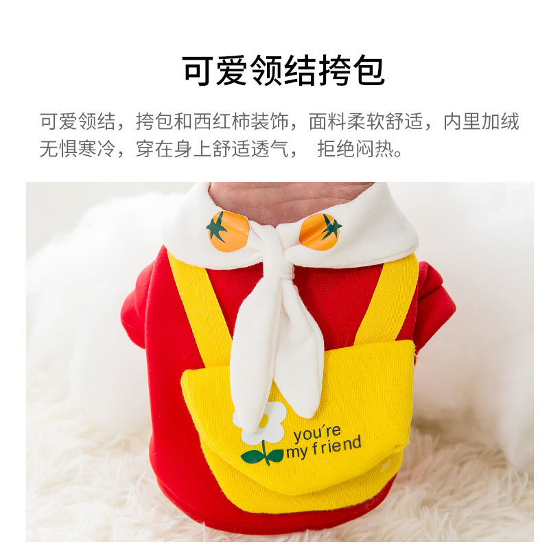 New Autumn and Winter Puppy Dog Spring Sweater Cat Two Feet Apparel Small Dog Cute Cartoon Tie Pet Clothes