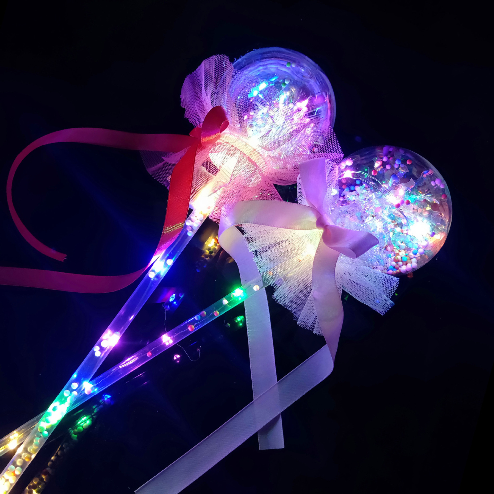 New Flash Magic Wand Glow Stick Children's Luminous Toys Stall Drainage Bounce Ball Star Sky Ball Magic Wand