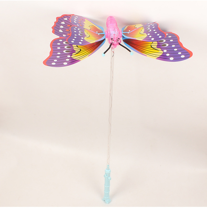 New Flash with Music Wings Moving Butterfly Factory Direct Sales Children&#039;s Luminous Toys Stall Square Hot Sale