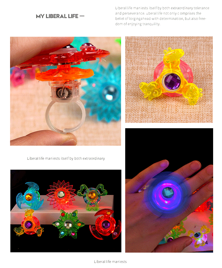 Children's Luminous Toys Gyro Ring Flash Spinning Gyro Finger Lights Stall Night Market Gift Toy Ring Children's Luminous Toys Gyro Ring Flash Spinning Gyro Finger Lights Stall Night Market Gift Toy Ring