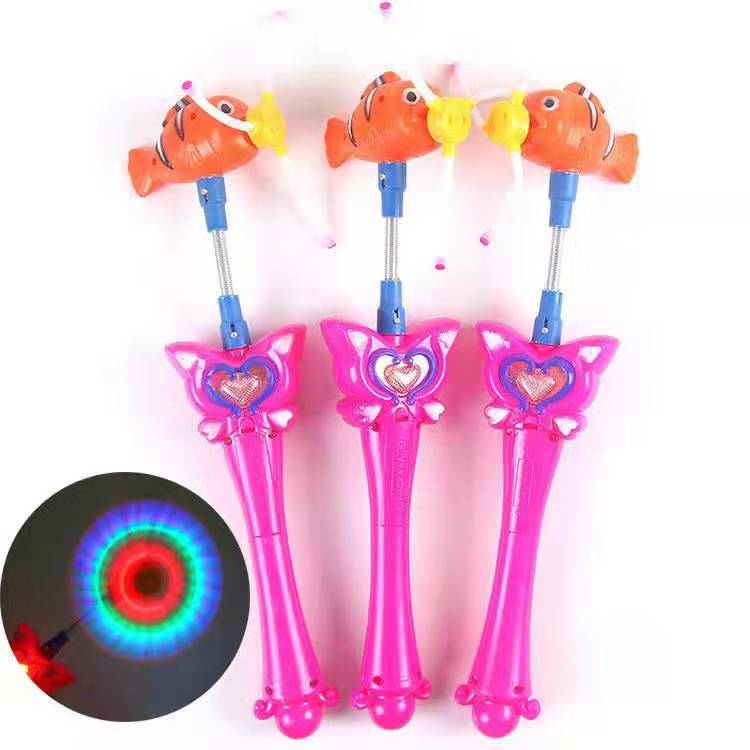 Stall Toy Luminous Fairy Magic Wand Electric Flash Music Fish Windmill Children&#039;s Luminous Toys Gift